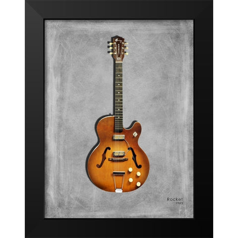Harmony Rocket SemiAcoustic 63 Black Modern Wood Framed Art Print by Rogan, Mark