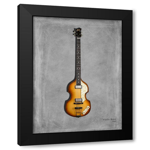Hofner Violin Bass 62 Black Modern Wood Framed Art Print with Double Matting by Rogan, Mark