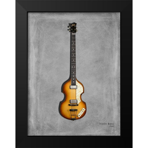 Hofner Violin Bass 62 Black Modern Wood Framed Art Print by Rogan, Mark