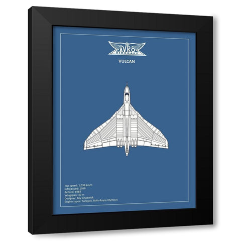 BP Avro Vulcan  Black Modern Wood Framed Art Print by Rogan, Mark