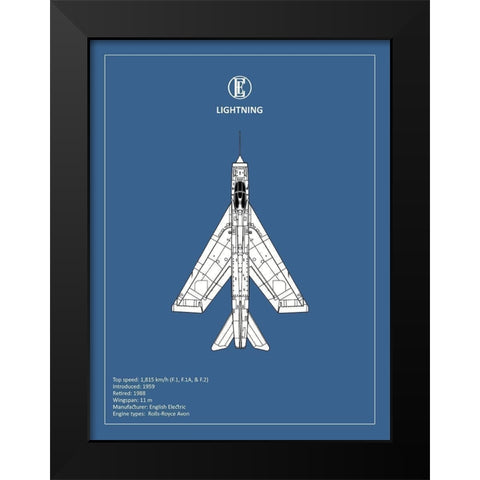 BP EE Lightning  Black Modern Wood Framed Art Print by Rogan, Mark