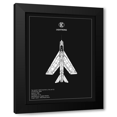 BP EE Lightning Black  Black Modern Wood Framed Art Print by Rogan, Mark