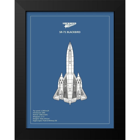 BP LOCKHEED SR-71  Black Modern Wood Framed Art Print by Rogan, Mark