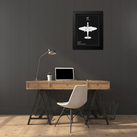 Gloster Meteor Black  Black Modern Wood Framed Art Print by Rogan, Mark