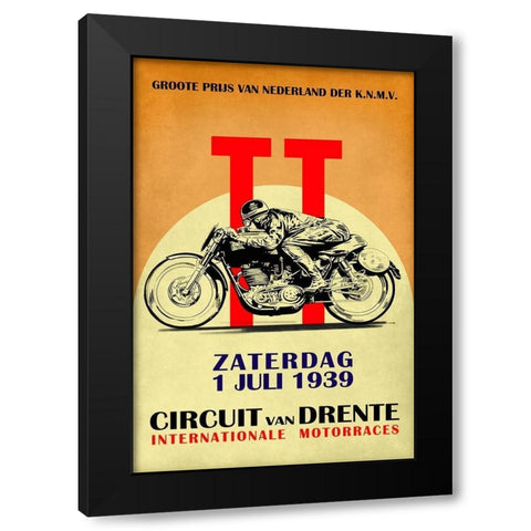 Circuit van Drente TT 1939 Black Modern Wood Framed Art Print by Rogan, Mark