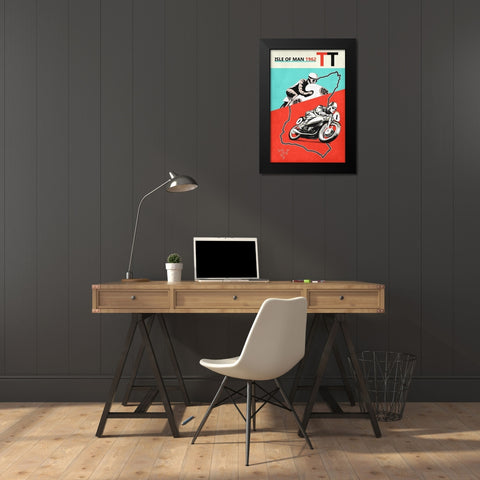Isle Of Man TT 1962 Black Modern Wood Framed Art Print by Rogan, Mark