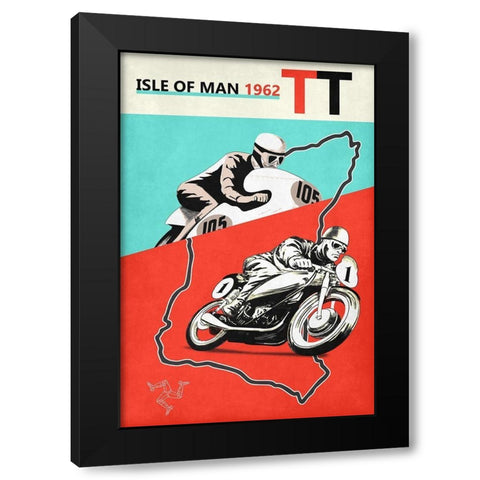 Isle Of Man TT 1962 Black Modern Wood Framed Art Print with Double Matting by Rogan, Mark