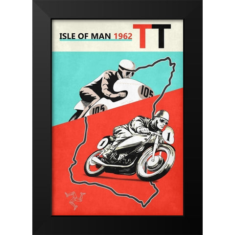 Isle Of Man TT 1962 Black Modern Wood Framed Art Print by Rogan, Mark