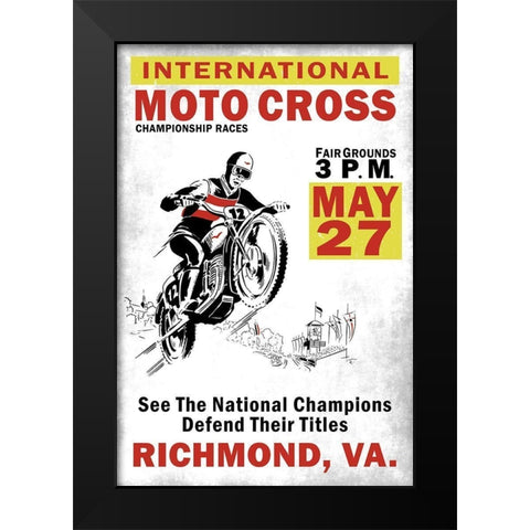 MotoCross Richmond VA Black Modern Wood Framed Art Print by Rogan, Mark