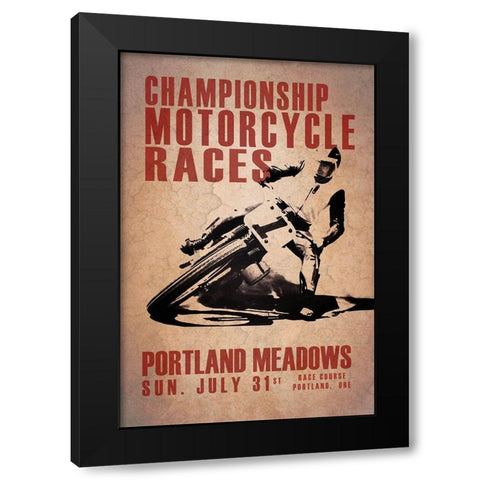 Portland Meadows Black Modern Wood Framed Art Print by Rogan, Mark