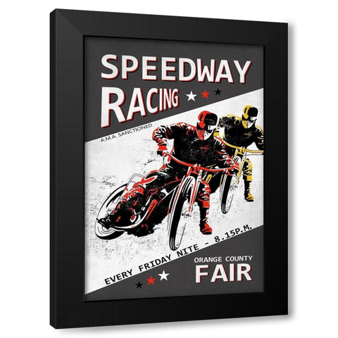 Speedway Racing OC Fair Black Modern Wood Framed Art Print by Rogan, Mark