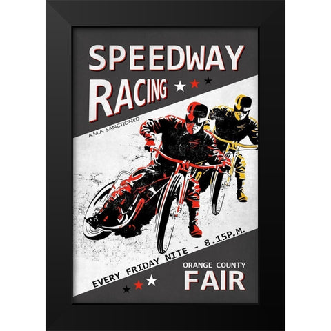 Speedway Racing OC Fair Black Modern Wood Framed Art Print by Rogan, Mark