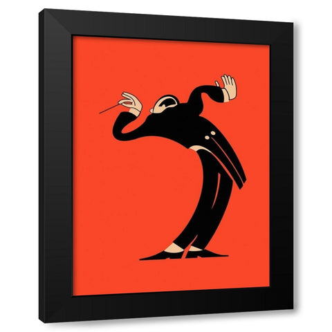 The Conductor Black Modern Wood Framed Art Print by Rogan, Mark