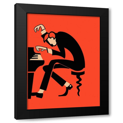 The Piano Black Modern Wood Framed Art Print by Rogan, Mark