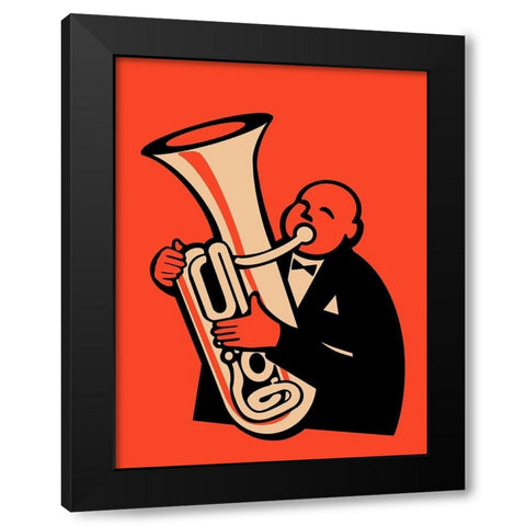 The Tuba Black Modern Wood Framed Art Print with Double Matting by Rogan, Mark