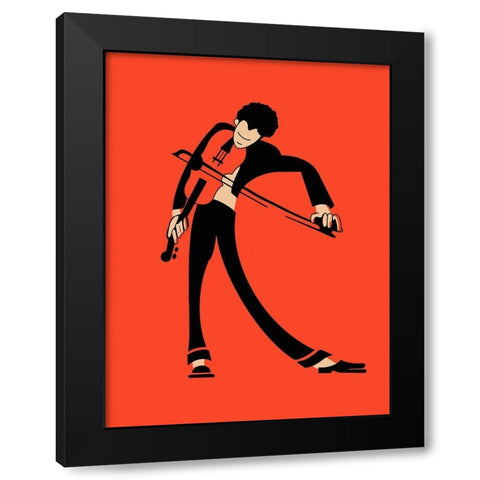 The Violin Black Modern Wood Framed Art Print by Rogan, Mark