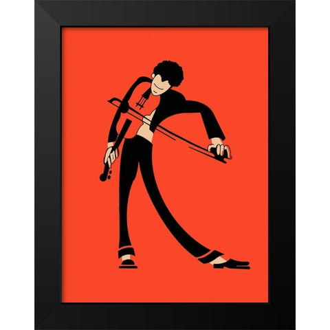 The Violin Black Modern Wood Framed Art Print by Rogan, Mark