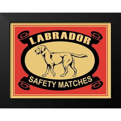 Labrador Safety Matches Black Modern Wood Framed Art Print by Rogan, Mark