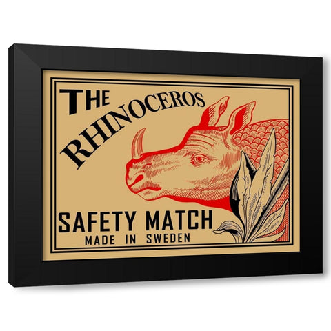 Rhino Matches Black Modern Wood Framed Art Print by Rogan, Mark