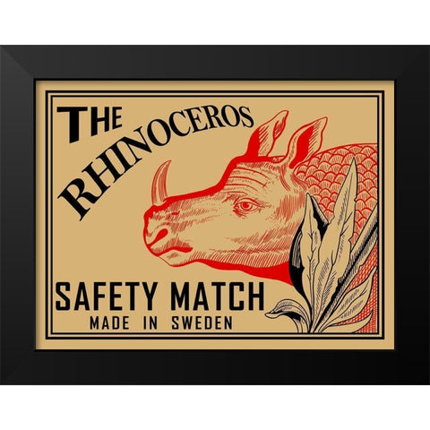 Rhino Matches Black Modern Wood Framed Art Print by Rogan, Mark