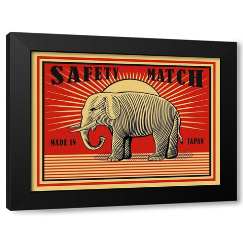 MRoagn Elephant Matches Black Modern Wood Framed Art Print with Double Matting by Rogan, Mark