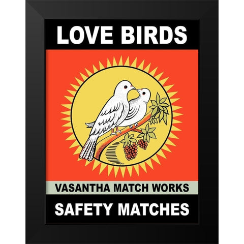 Love Birds Black Modern Wood Framed Art Print by Rogan, Mark