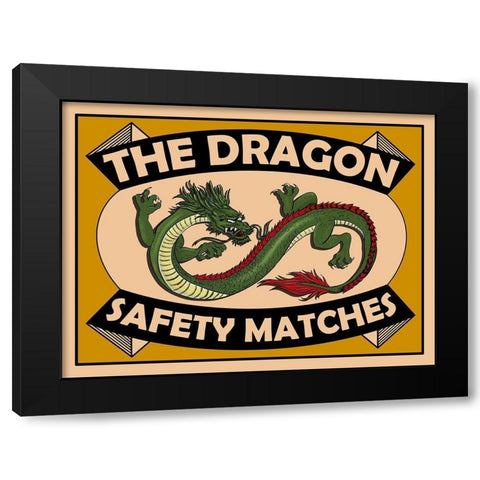 Dragon Safety Matches Black Modern Wood Framed Art Print by Rogan, Mark
