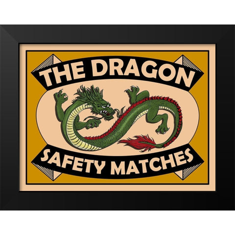 Dragon Safety Matches Black Modern Wood Framed Art Print by Rogan, Mark