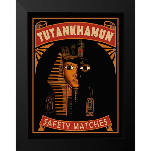 Tutankhamum Safety Matches Black Modern Wood Framed Art Print by Rogan, Mark
