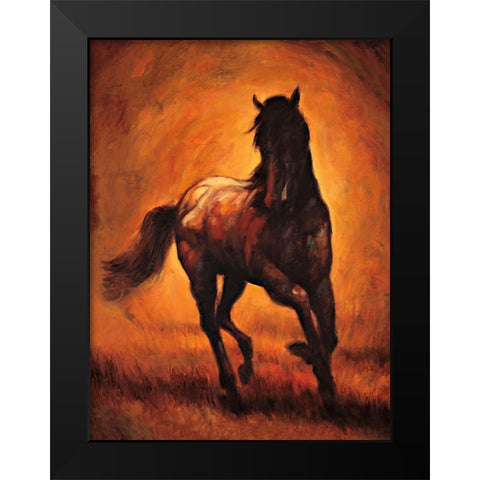 Stallion I Black Modern Wood Framed Art Print by Vargas, Ricardo