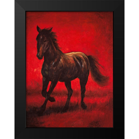 Stallion II Black Modern Wood Framed Art Print by Vargas, Ricardo