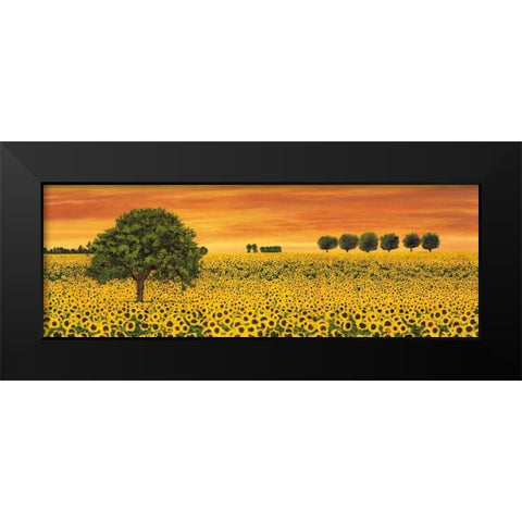 Field of Sunflowers Black Modern Wood Framed Art Print by Leblanc, Richard