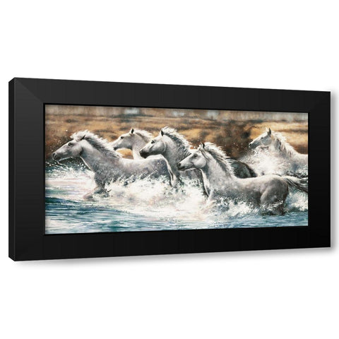 Running Wild Black Modern Wood Framed Art Print by Steele, Ralph