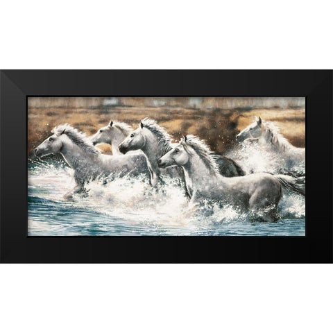 Running Wild Black Modern Wood Framed Art Print by Steele, Ralph