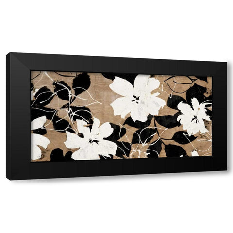 Ensemble de Fleurs Black Modern Wood Framed Art Print with Double Matting by Cailler, Sylvie