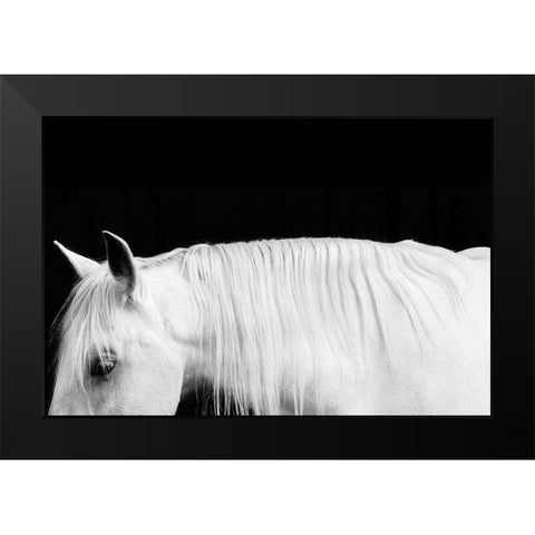 White on Black I Black Modern Wood Framed Art Print by Carter, Samantha