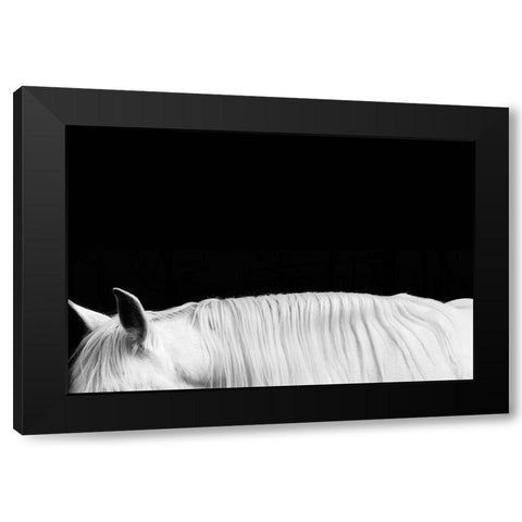 White on Black II Black Modern Wood Framed Art Print by Carter, Samantha