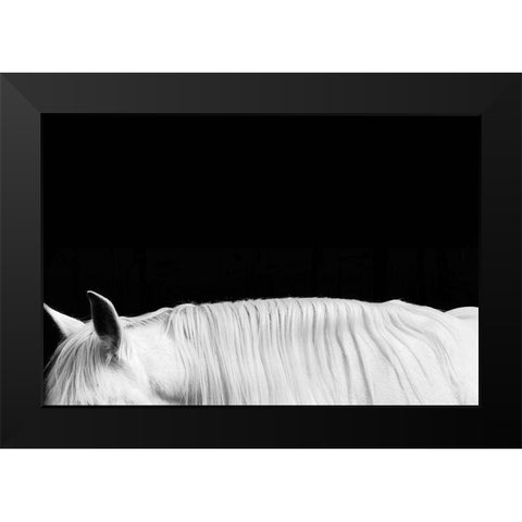 White on Black II Black Modern Wood Framed Art Print by Carter, Samantha