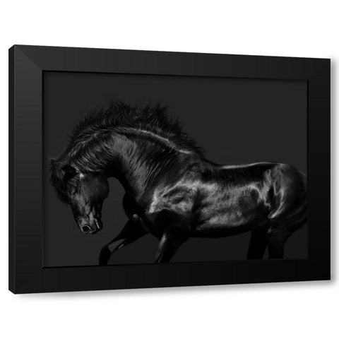 Black on Black Black Modern Wood Framed Art Print by Carter, Samantha