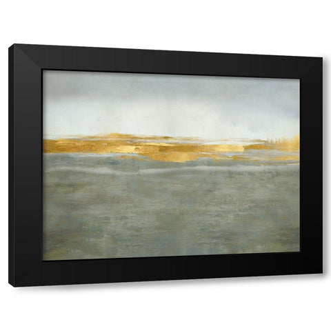 Linear Gold on Gray Black Modern Wood Framed Art Print by Messina, Jake