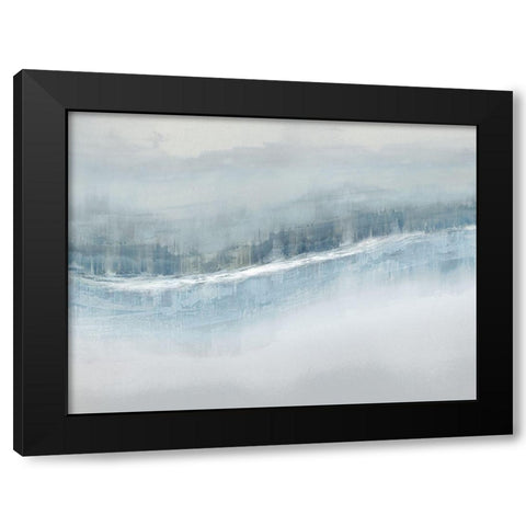 Flowing Aqua Black Modern Wood Framed Art Print with Double Matting by Messina, Jake