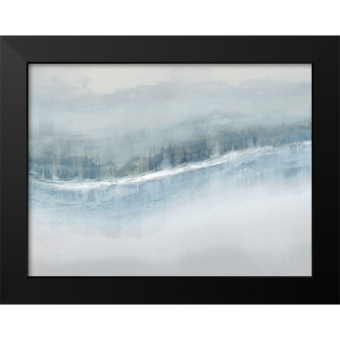 Flowing Aqua Black Modern Wood Framed Art Print by Messina, Jake