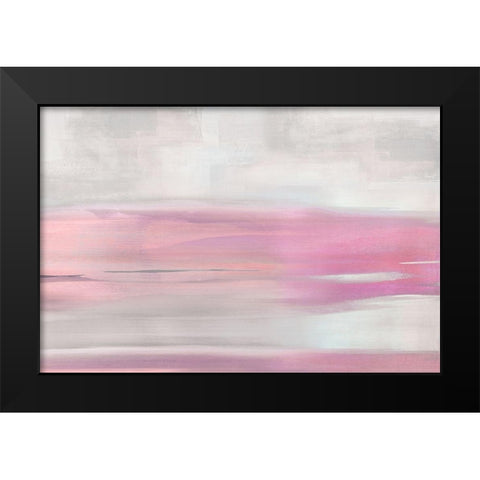 Pink Blush Stroke Black Modern Wood Framed Art Print by Messina, Jake