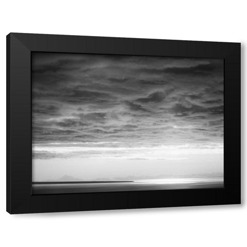 Black and white cloud formatio Black Modern Wood Framed Art Print with Double Matting by Plank, Savanah