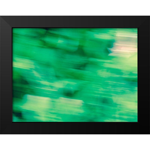 Flora Motion Black Modern Wood Framed Art Print by Plank, Savanah