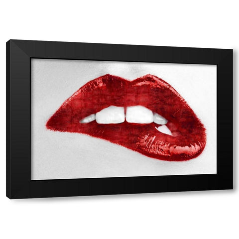 Luscious Red Black Modern Wood Framed Art Print with Double Matting by McGuire, Sarah