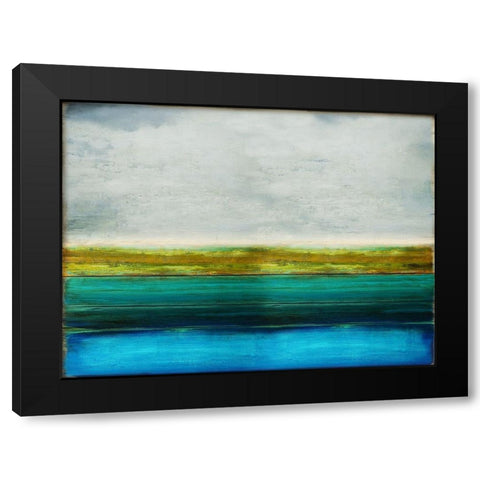 Turquoise Reflection Black Modern Wood Framed Art Print with Double Matting by Hamilton, Taylor