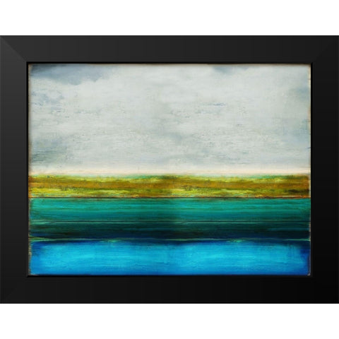 Turquoise Reflection Black Modern Wood Framed Art Print by Hamilton, Taylor