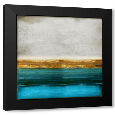 Gold onTurquoise Black Modern Wood Framed Art Print by Hamilton, Taylor