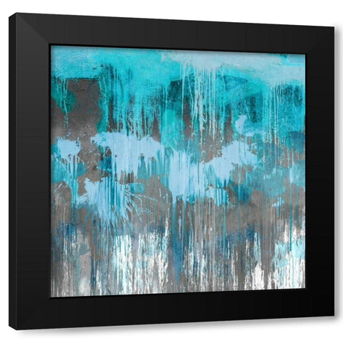 Unleashed Aqua Black Modern Wood Framed Art Print with Double Matting by Conley, Tom